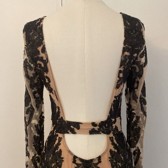 For Love & Lemons Black & Cream A Night To Remember Mini Dress Size Small - Picture 7 of 14